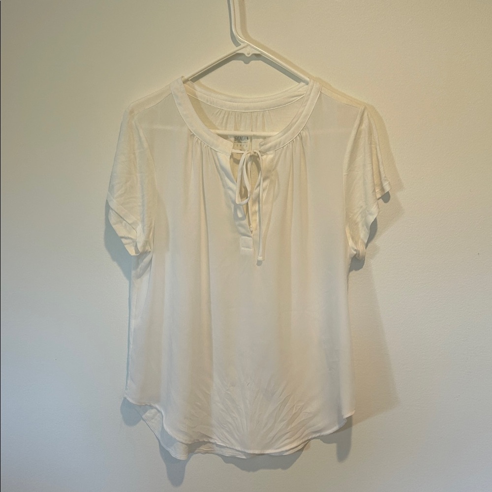 Soho Cream Tie-Front Blouse
